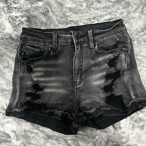 Size Medium Black cuffed KanCan shorts